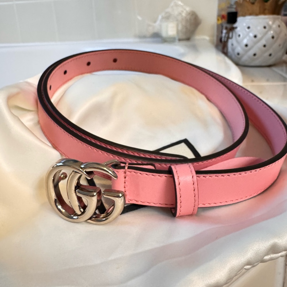 Gucci Thin GG Marmont Leather Belt